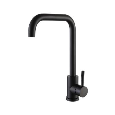 China Modern Commercial Kitchen Faucet Black 7 Shaped Hot And Cold Water Mixing Faucet Kitchen Faucet for sale