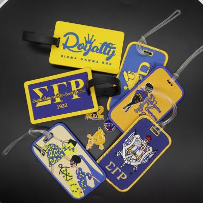 China Other All Groups Sorority Luggage Tag Custom Design SGRho Key Chain Embroidery Tag for sale