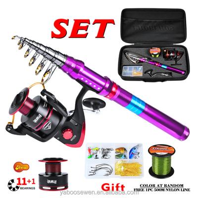 China Carbon Highly Recommended Fishing Rod Plus Reel Set Line Lure Gift Package for sale