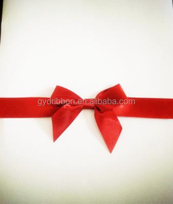 China MOQ: 3000pcs newest style hot red pull flower ribbon bows satin chair sash wedding chair sash, satin butterfly bow for wedding for sale