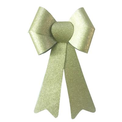 China Plastic Glitter Giant Bows Tie Ribbon Bow Tie For Decorative Christmas Tree for sale