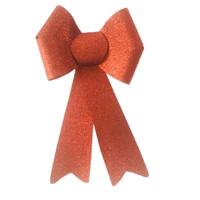 China Plastic Glitter Giant Bows Tie Ribbon Bow Tie For Decorative Christmas Tree for sale