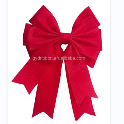 China Decorate Gifts Velvet Butterfly Ribbon Bow With 4 Wings And Tail Decorative Tie Bows For Gift Decoration for sale