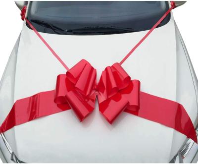 China Shiny Red Ribbon 30inch Car Bow Engine Decor Pull Bows In Hot Sale for sale