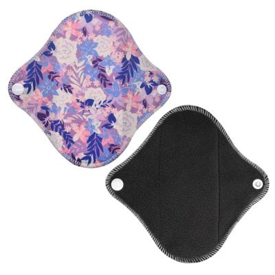 China Comfortable Reusable Washable Bamboo Charcoal Feminine Menstrual Cloth Pads Sanitary Napkin Eco Friendly Breathable Hygiene Reusable Pads for sale