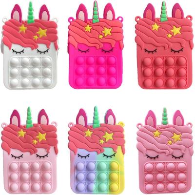 China Wholesale Cartoon Decompression Children Unicorn Silicone Bag Coin Purse Rodent Waterproof Decompression Pioneer One-must for sale