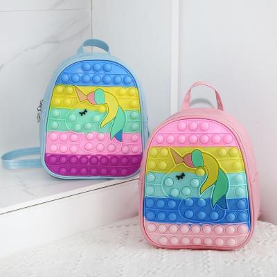 China The latest\fasion of the new pioneer rodent unicorn silicone backpack bubble pinch music children decompression puzzle bag for sale