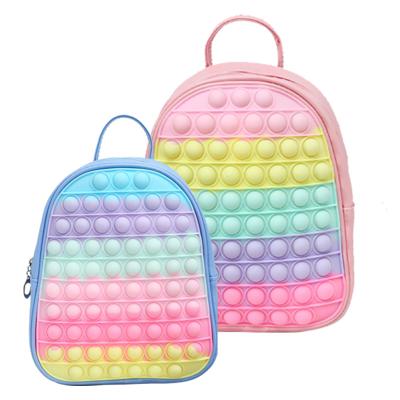 China Wholesale pioneering hot sale waterproof cartoon amazon silicone decompression backpack girls boys cute kids school supplies for sale