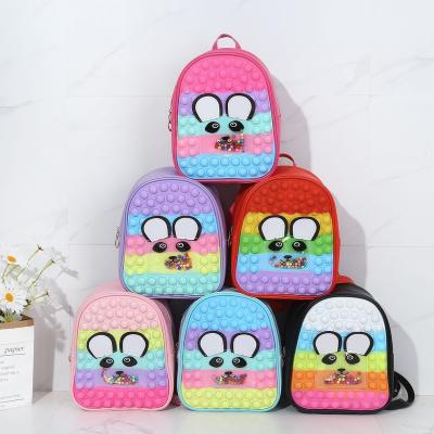 China Waterproof Decompression Toy School Bag Cute Children Bubble Amazon Rat Pioneer Backpack Silicone Backpack for sale