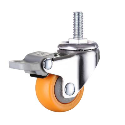 China China Silent Furniture 2 Inch Orange Casters Wheels Nylon Casters Bearing For Office Chair Screw Caster With Brake for sale