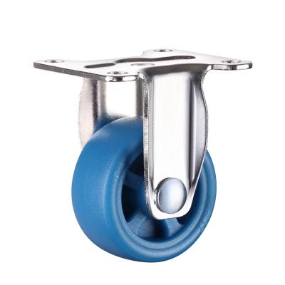 China Small Silent 2 Inch Casters Furniture Wheels Blue Nylon PA Wheel Chrome Bracket Trolley Casters For Swivel Desk for sale