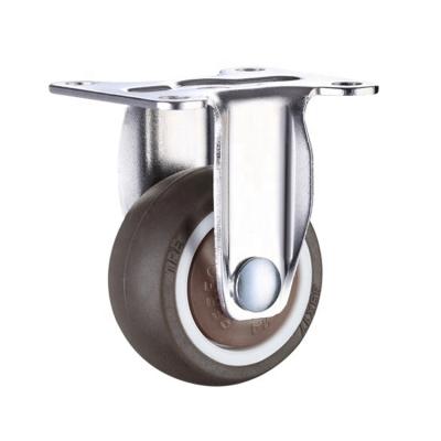 China 1 Inch Silent Casters China Furniture Wheels Soft TPR Rubber Silent Casters With Bearing For Office Chair Caster Small Rigid for sale