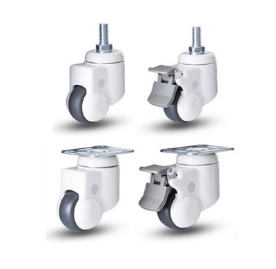 China New style mute medical casters manufacturer 50mm threaded stem plate swivel medical casters with brake wheel for hospital bed for sale