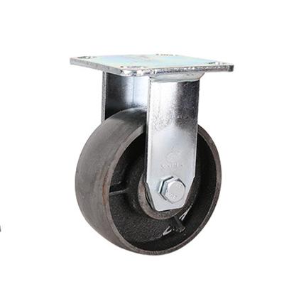 China High Load Capacity Wheel Maker Iron Casters Wheels 4/5/6/8 Inch Heavy Duty Oven Castor Cast Iron Caster Wheel Caster Rigid for sale