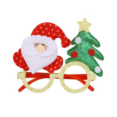 China Fashionable Christmas Santa Claus Snowman Antler Christmas Glass Custom Hot Kids Play Glasses 2022 Christmas Decoration for sale