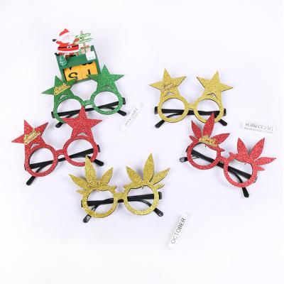 China Glasses 2022 Fashionable Christmas Santa Star Snowman Antler Glasses Cheap Women Men Play Christmas Decoration Glasses Wholesale for sale