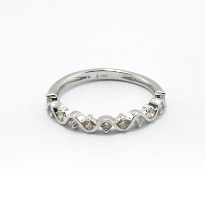 China FASHIONABLE HPHT Lab Grown Real Diamond Vine Band Eternity Women Ring 18k White Gold for sale