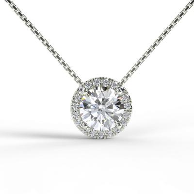 China Classic HPHT 2.5 Carat Large Diamond CLASSIC Lab Grown Solid Gold 14k Pendant Necklace for sale