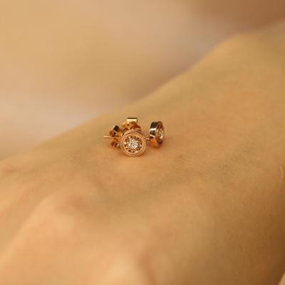 China FASHIONABLE Lab Grown 0.05 Carat HPHT Women Diamond Stud Rose Gold Earrings for sale