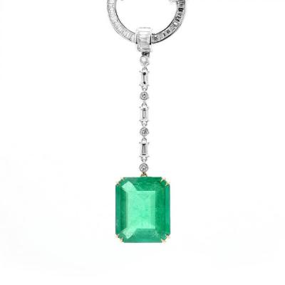 China 2 Carat Fancy Intense Green Diamond Necklace Green Cut Developed by HPHT CLASSIC Lab for sale