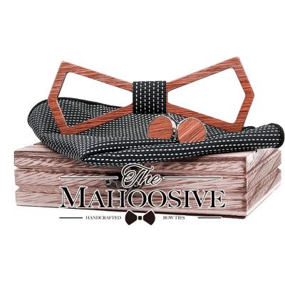 China Fashion MULTILAYER Bowtie Wooden Gentleman Bow Ties For Party Man's Unique Color Wooden Handmade Butterfly Ties Pattern for sale