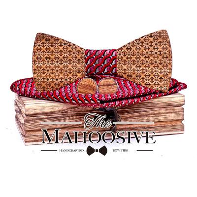 China MULTILAYER Wooden Metal Decoration Sharp Corners Bow Tie Bow Tie Men's Accessories Wedding Party Banquet Club Business for sale