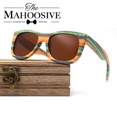 China Fashion Sunglasses WOOD Natural Color Bamboo Sunglasses For Men Zebra Wood Sun Glasses Polarized Sun Glass Rectangle Lenses Driving Fashion for sale