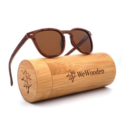 China Handmade Polarized Natural Bamboo Wooden Pilot Sunglasses Mirror Coating Lenses Eyewear With Gift Box for sale