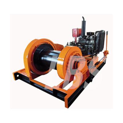 China Factory With Cable Lay-out Device Large Double Folding Groove Rope Winch Crane Equipment for sale