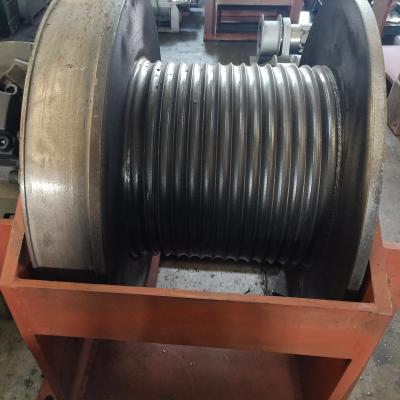 China Durable Customized Q355B Steel Grooved Cable Drum For Wire Rope Winch for sale