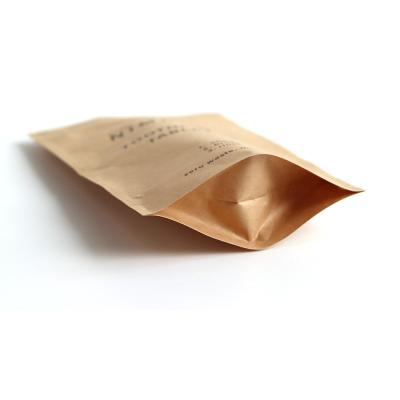 China Custom Biodegradable Kraft Paper Bags Eco-Friendly Reusable Environment Moisture Proof Stand Up Pouch for sale