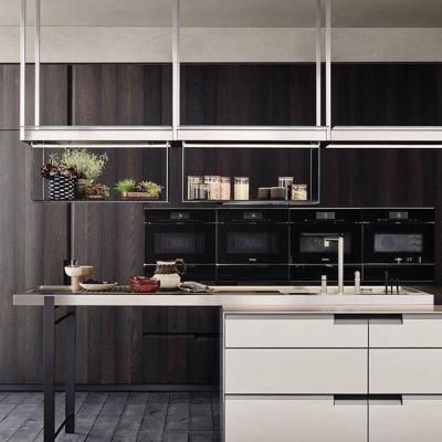 China Wooden Kitchen Furniture Set with Lacquer Surface Treatment and Quartz Stone Countertop for sale