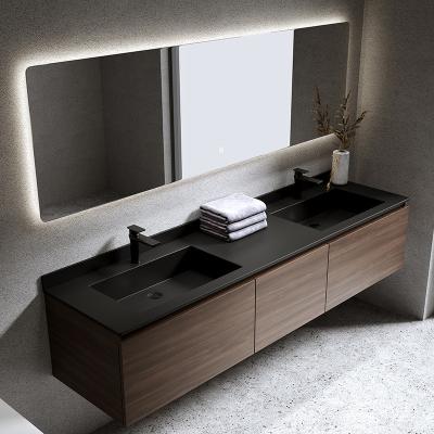 China CAD/3D Custom High End Bathroom Floating Vanity with Particleboard Carcase Material for sale