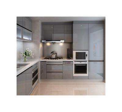 China Modern Durable Gloss Kitchen Cabinets with Blum Hardware and Quartz Stone Countertop for sale