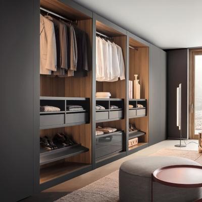 China Contemporary Design Style Wooden Wardrobe for Bedroom Cabinet Furniture in Open Style for sale