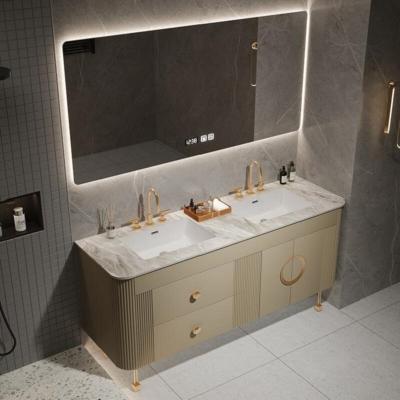 China MR-MDF Carcase Material Custom Waterproof Bathroom Cabinet Vanity for Modern Bathroom for sale