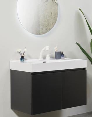 China Modern Design Blue Wash Basin Bathroom Cabinet with Quartz Stone Countertop from Direct for sale