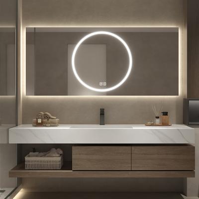 China Particleboard Carcase Hotel Bathroom Vanities Modern Floating Ceramic Top Wall Hung for sale