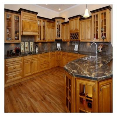 China CAD/3D Freely Rustic Solid Wood Shaker Style Kitchen Cabinets with Kitchen Island Designs for sale