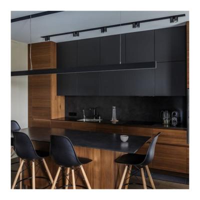 China Modular Kitchen Cabinets Black Lacquer Luxury Furniture with Drawer Slide Accessories for sale