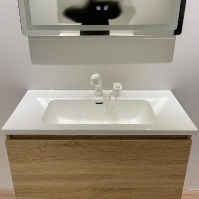 China Muebles de baño personalizados hechos con garantía Rectángulo Euro Estilo con fregadero en venta