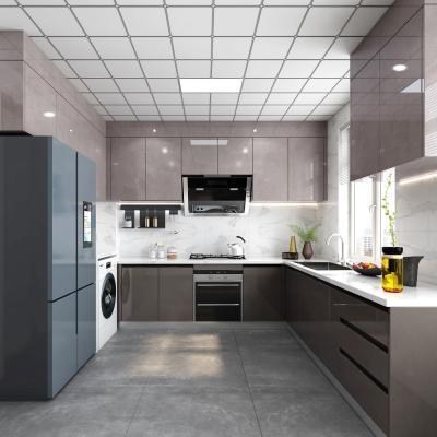 China High Glossy Modular Kitchen Cabinets The Ultimate Solution for Your Renovation Needs for sale