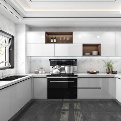 China Highly ODM/OEM Glossy Waterproof Fireproof Kitchen Cabinets with Modern Luxury Design for sale