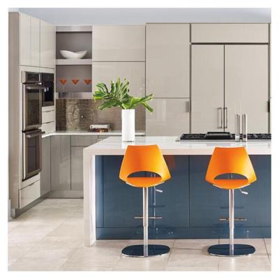 China YALIG Shaker Blue Modular Kitchen Cabinets Customized Veneer Color Ready to Assemble for sale