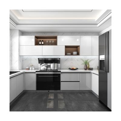 China Complete Pullout Drawer Pantry White Kitchen Cabinet Made of MDF for Kitchen Furniture for sale