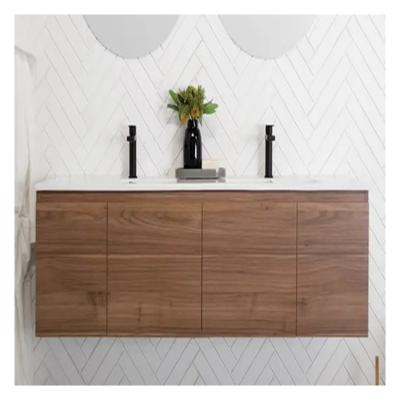 China Wood Veneer Vanity with Mirror and Basin The Perfect Addition to Apartment Bathrooms for sale