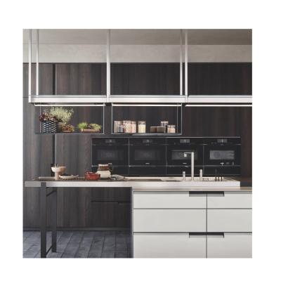 China High Gloss Solid Wood Kitchen Cabinet with HDF Door Material and Melamine Board Carcase for sale