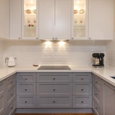 China Easy Cleaning Modular Shaker Kitchen Cabinets with Custom Size and Plywood Carcase for sale