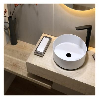 China Modern Style Melamine Board Counter Top Basin Bathroom Vanity with Handle-Free Design for sale