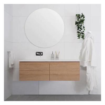 China end Hotel Cherry Wood Bathroom Cabinet with Rock Slab Countertop and Double Doors for sale